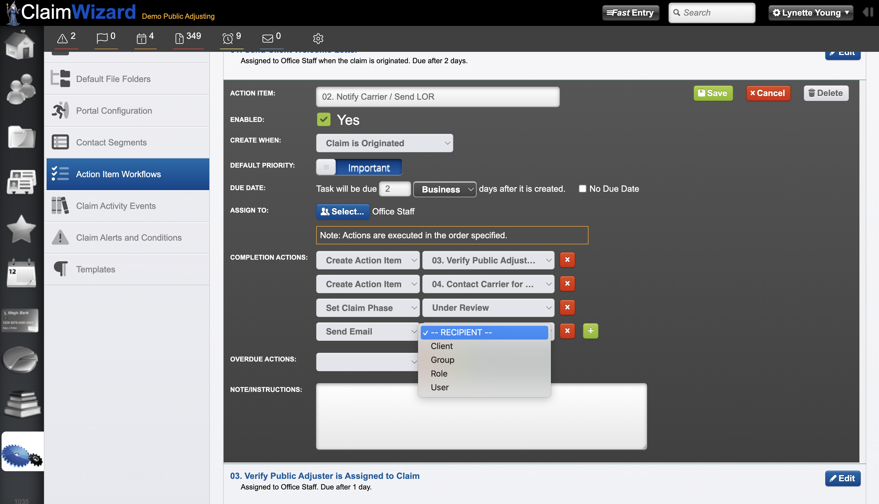ClaimWizard - Email Reminders from Action Items.png